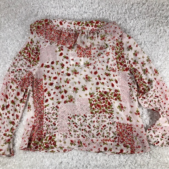 Zara NWT Floral Blouse Sz XS - Picture 6 of 10